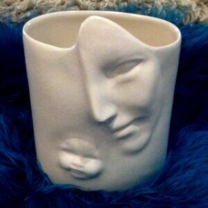 VINTAGE Mother & Child signed Barb Lund Vase, Classic, Collectible, Unique, USA